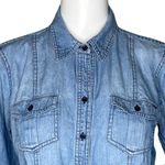 Sandra Ingrish Shirt Womens Medium Blue Denim Fitted Button Up Western Casual‎ Photo 4