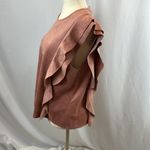 Freeway Apparel Women's Ruffled Sleeveless Top - Rose - missing button Photo 1