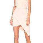 Elliatt  Camo Asymmetric Satin Cocktail Dress in Light Pink Size Small Photo 0