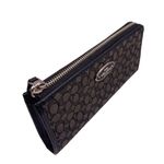 Coach  Black Gray Canvas SLIM ZIP WALLET IN SIGNATURE Photo 3