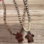 Island Sense Maui Sea Turtle Wood Beaded Necklace Brown Photo 3