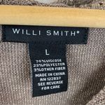 Willi Smith  Tan & Gold Metallic Cowl Drape Neck Knit Sweater Top L Photo 5