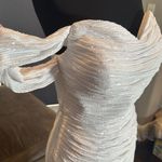 Women’s White Fully Sequined Off the Shoulder Dress Leg Slit Zip Up Back Size 8 Photo 2