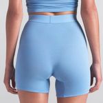 SKIMS Womens M Logo Band Boyfriend Biker Shorts Light Blue Ribbed Loungewear PJ Photo 4
