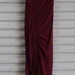 Women's Dress Size Small Burgundy Stretch Cocktail Party Dress Night Out Strappy Photo 0