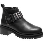 Harley Davidson Women's Kemper Leather Studded Black Booties Size 8.5 Photo 0