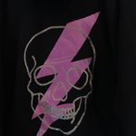 Black Graphic Skull Lighting Bolt Hoodie Size L Size L Photo 3