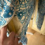 Johnny Was  BIYA Teal Embroidered Drape Cardigan Size Medium Photo 2