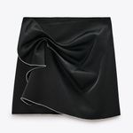 ZARA Nwt Rhinestone Now Satin Like Mini Skirt Photo 4