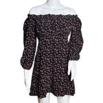 Lovers + Friends Dress Women Small Black Red Hearts Mini Off Shoulder Party Date Photo 0