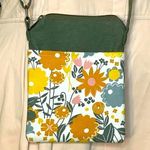 For Freedom Floral and Olive Green Crossbody Purse w/ YKK Zipper EUC Photo 0