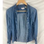 Levi's  ruffle Neck Chambray Button Up Shirt Size XS Photo 0