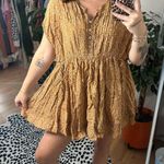 Free People One Fine Day Floral Short Sleeve Mini Dress tan Photo 5