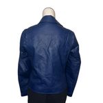 BLANK NYC NWT Vegan Leather Biker Moto Jacket Blue Y2K Photo 4