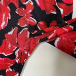 White Fox Boutique  Womens Red & Black Floral Print Flared Pants Size Small Photo 5