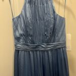 Mac Duggal NWT Slate Blue Tie Neck Tiered Halter Gown Size 8 US $398 Photo 3