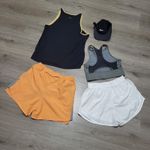 Nike  Womens Outfit Bundle Athleisure Top Sports Bra Shorts Cap Set size Medium Photo 1