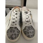 White Raven Shoes Womens 10 Casual Sneakers Leopard Glitter Silver Faux Leather Photo 2