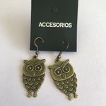 None WOMEN’S Bronze color owl drop hook fall earrings Photo 2