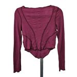Urban Outfitters Moon Notch Top Size S Long Sleeve Cropped Y2K Going Out Photo 1