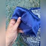 Vintage Prisu Italian blue white paisley long neck hair scarf Multiple Photo 7