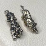 Vintage Novelty Chetah Leopard Big Cat Clip On Silver Earrings Photo 3