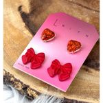 Leith NWT Heart and Bow Stud Earrings Set Photo 1