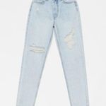 BDG High-Waisted Mom Jean NWT Size 24 - Ripped Light Wash Photo 3
