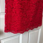Ralph Lauren Lauren All Over Floral Lace Cherry Red Mini Dress - Size 6 Photo 6