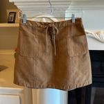 Hollister Faux Suede Skirt Mini Warm Tan Womens 3 Lace Up Rodeo Wedtern Photo 4