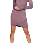 Athleta NWT Criss Cross Sweatshirt Dress Purple Plum Size SMALL Modal Mini Dress Photo 0