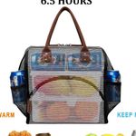 Lunch Bag Insulated Lunch Box Wide-Open Lunch Tote Bag Large Drinks Holder Durable Canvas Thermal Snack Organizer for Women Men Adults Work Picnic Hiking Beach Fishing,Stripes Visit the LOKASS Store Photo 1