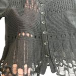 Aldomartins Black Semi Sheer Lace Knit Long Sleeve Cardigan size 12 Photo 5