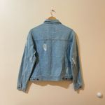 Forever 21 Light Wash Distressed Button Front Denim Jean Jacket Photo 2