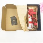 Frye Ruth Suede Leather Whipstich Gladiator Ankle Wrap Sandals Flats: Red Photo 14