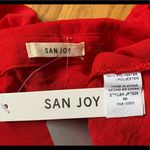 San Joy NWT Tie neck button up oversize blouse size M Photo 10