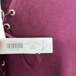 Chico's NEW Chico’s Lace Up Fringed Poncho Gold Hardware Tie Cover Up Purple One Size Photo 1