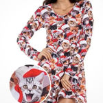 Tipsy Elves Cats Santa Meowy Christmas Long Sleeve Dress XL Photo 0