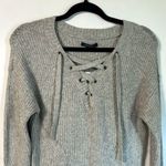 American Eagle Lace Up Sweater Dress Lt Grey Size S NWT Photo 5