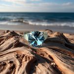 Handcrafted sparkly ring made with Swarovski crystal adjustable fit Blue Photo 2