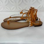 Anthropologie  Tie Up Thong Sandals in Cedar/EU‎ Size 38 US 7 Photo 5