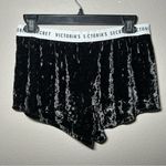 Victoria's Secret Victoria’s Secret black crushed velvet loungewear shorts women’s size small Photo 1