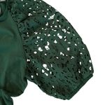 Anthropologie Like New  Dolan Lace Puff Sleeve Sweatshirt Top Green Size Small Photo 5