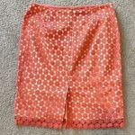 Talbots  Skirt Womens 8 petite Orange Pink Floral Crochet Lace‎ Straight Office Photo 8
