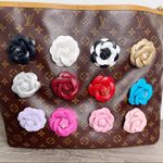 Camellia Flower Vegan Leather Bag Charm Photo 6