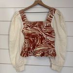 Anthropologie LOVE THE LABEL LOVE THE LABEL SMOCKED EYELET PUFF SLEEVE BLOUSE Photo 7