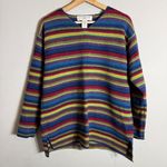 Jones New York Vtg  Sport Lambswool Striped V-Neck Sweater Pullover Women's Small Photo 4
