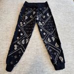 Johnny Was JW Los Angeles Devi Seam Paisley Embroidery Jogger Pants Black XS Photo 2