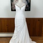 Gorgeous New Pronovias Mandalay Chiffon Wedding Gown! White Size 12 Photo 0