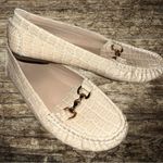 Truffles cream colored faux croc style slip on loafers! Ntn Gold Size 7 Photo 5